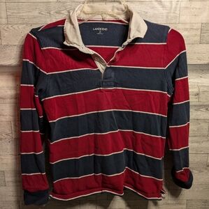 Lands' End Red and Blue Striped Kids Polo Size Medium